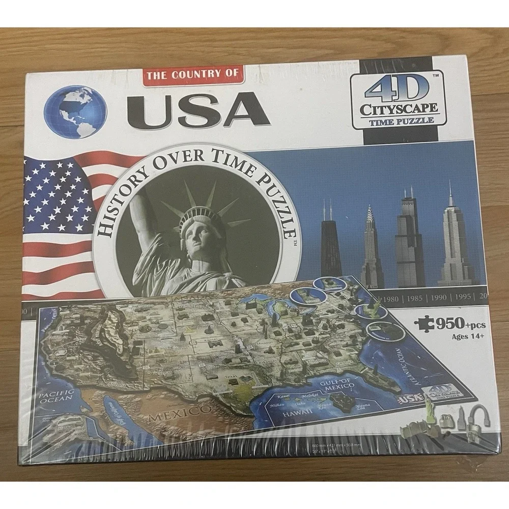 4D Cityscape Jigsaw Puzzle USA History Over Time Puzzle 950 Pieces NIB Sealed